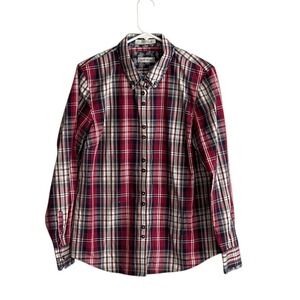 Orvis Shirt Women 14 Plaid Wrinkle Free Collared Button Down Western Cowgirl